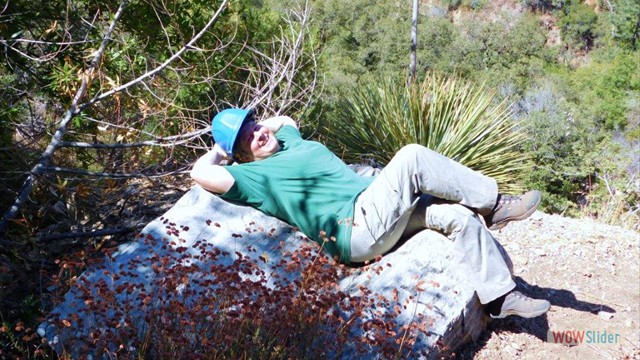 Dawn Mine Upper And Lower Lauren finds resting rock