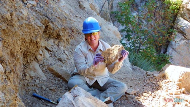 Dawn Mine Upper Lauren breaking the rocks down